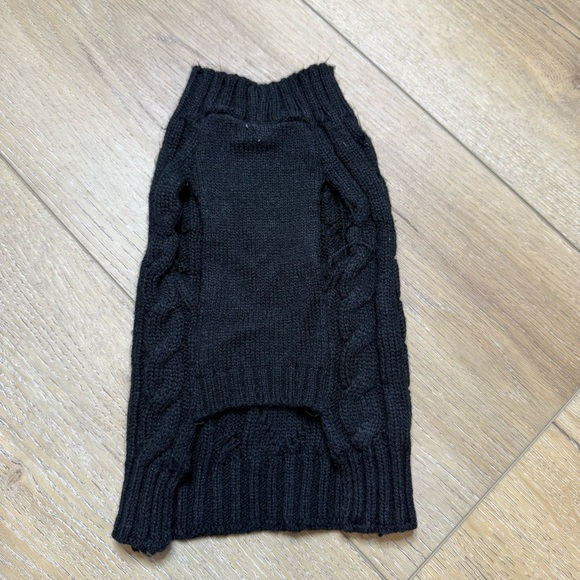 Black Cable Knit Dog Sweater Size XS - Picture 2 of 3